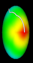 path on sphere